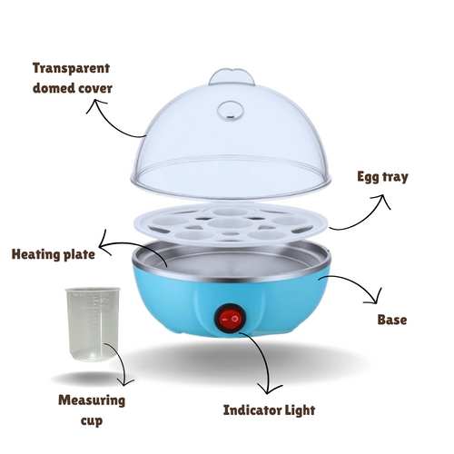Boil Master electric egg Boiler. 3 Boiling Modes,  7 eggs at once,  Steaming & boiling.