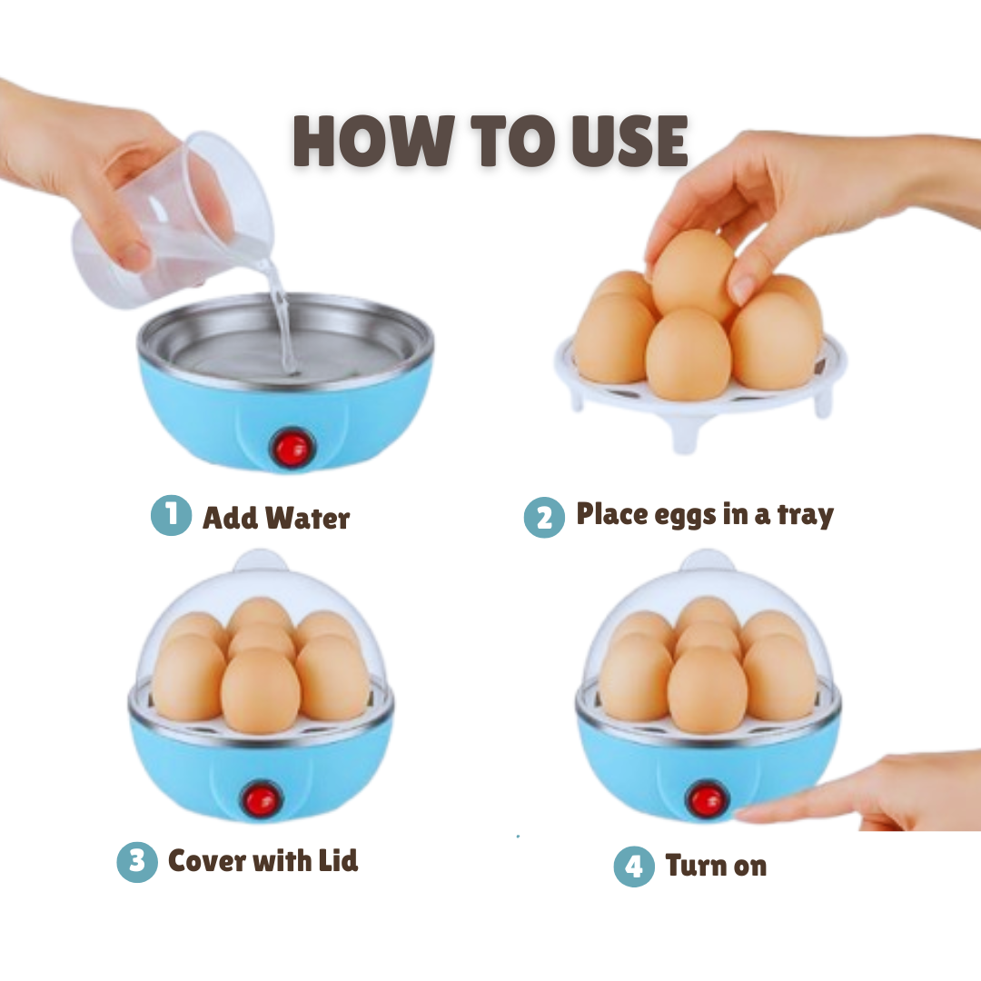 Boil Master electric egg Boiler. 3 Boiling Modes,  7 eggs at once,  Steaming & boiling.